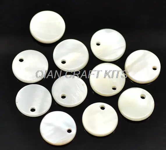 500 pcs White Shell Coin Drop Beads - 12mm thick with hole of 1.3mm you pick colors