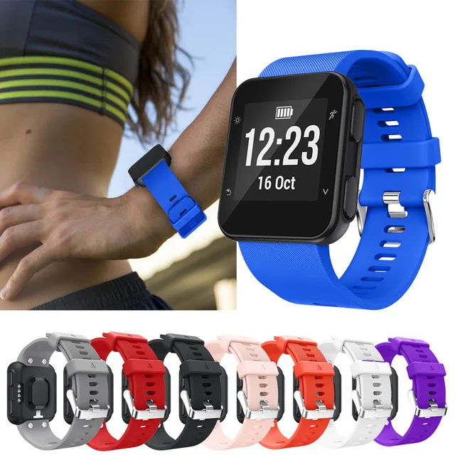 Pulseira de relógio para garmin forerunner 35, correia de silicone para substituição, banda de sílica gel macia para relógio