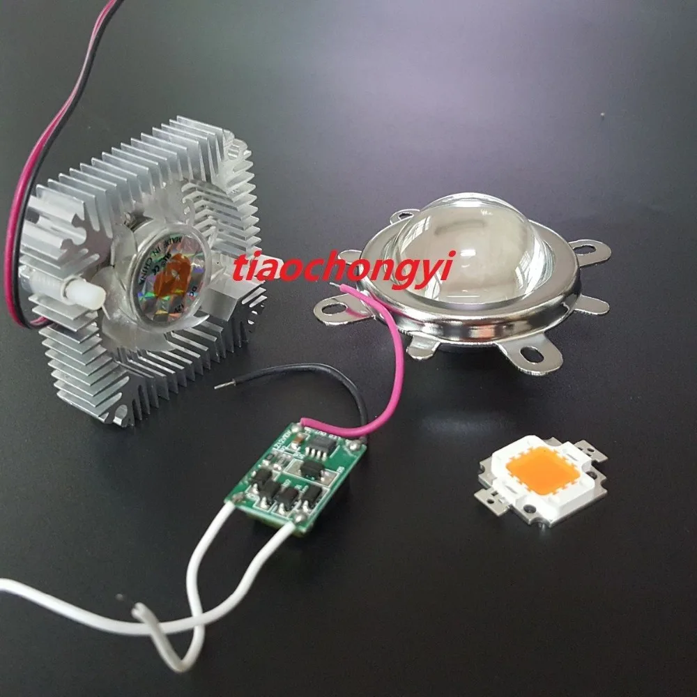 HOT 10W High Power LED 900mA 12V + 10Watt Driver + 50mm Lens+10w Heatsink