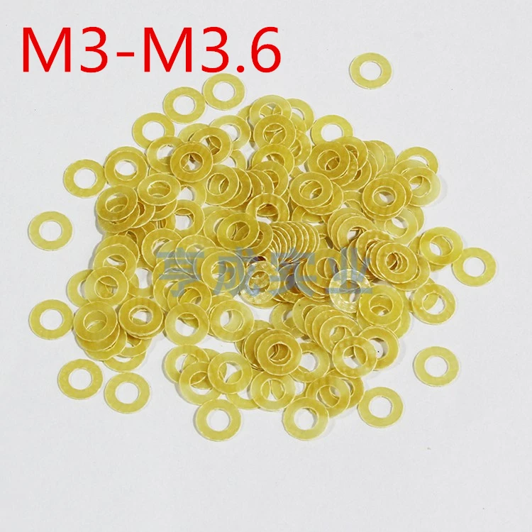 

100pcs M3-M3.6mm Epoxy fibre sheet gasket 0.3/0.5mm thickness