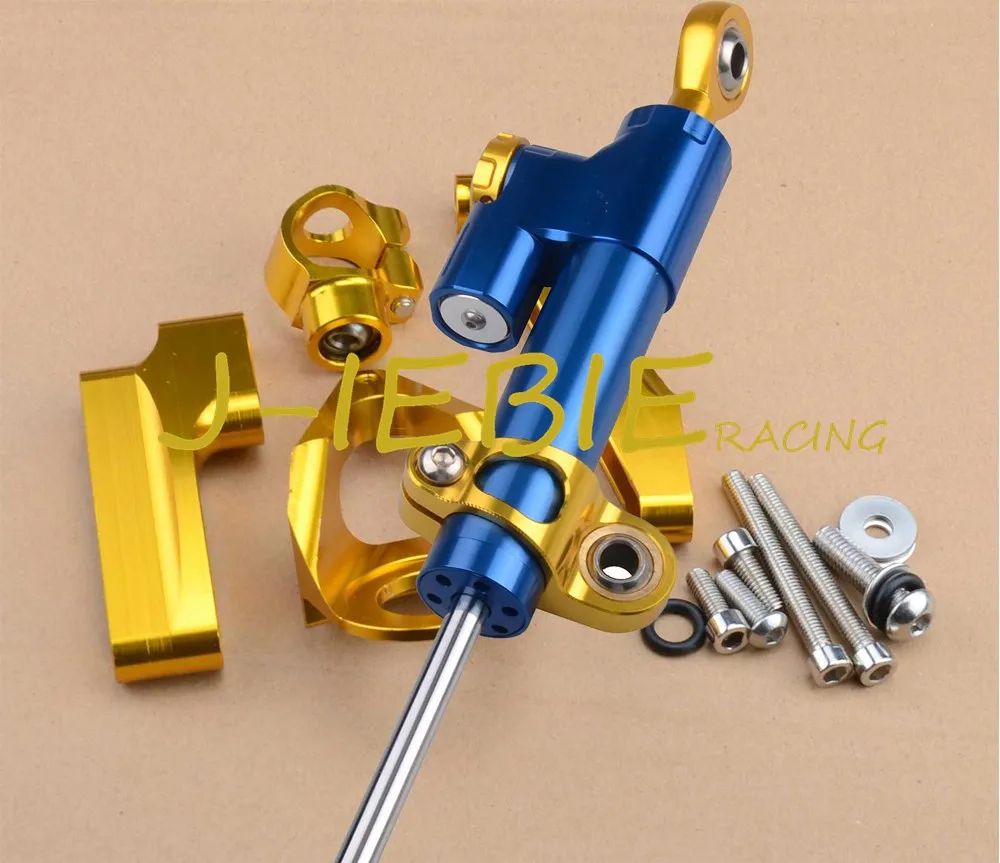 CNC Steering Damper Stabilizer and Gold Bracket Mounting For Suzuki GSXR1300 GSXR 1300 hayabusa 1999-2016 2001 2007 2010 2013