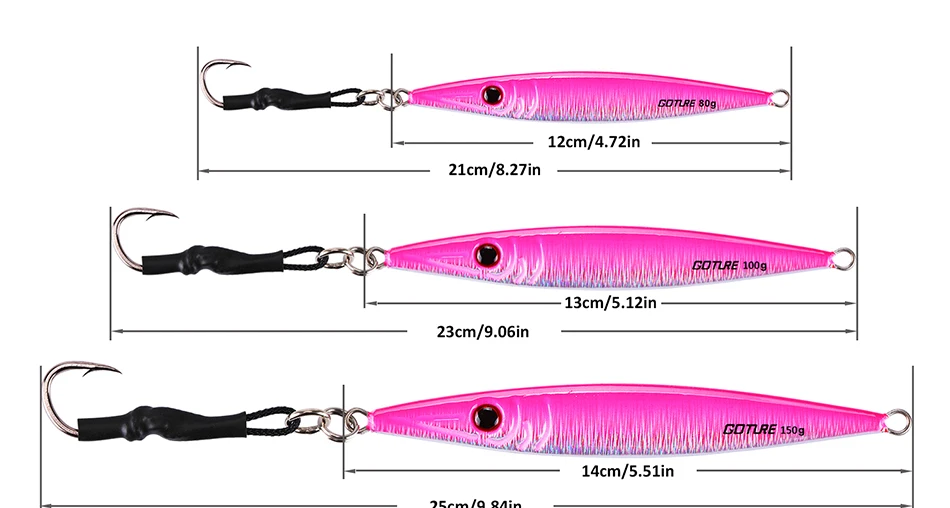 Goture Metalllöffel-Angelköder, 80 g, 100 g, 150 g, vertikale Blei-Jig-Jigging-Köder, Angel-Wobbler für Seebarsch, Big Game Sinking-Köder – Detail 1