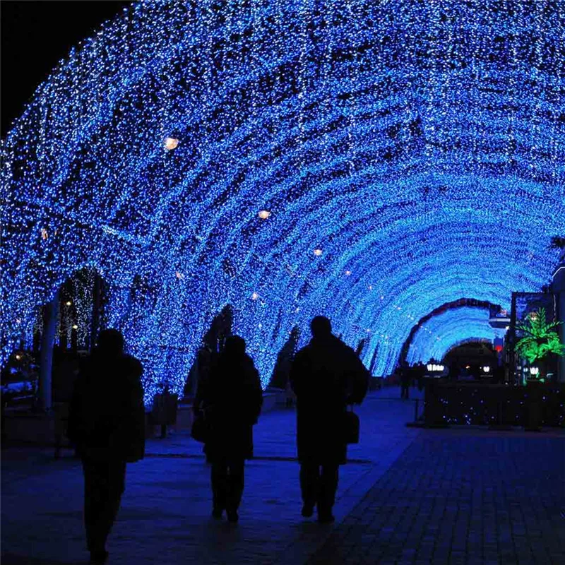 Guirnalda de luces led navideñas para decoración al aire libre, cortina de carámbano con caída de 5m, 0,4-0,6 m, 220V, ue, para jardín, navidad,