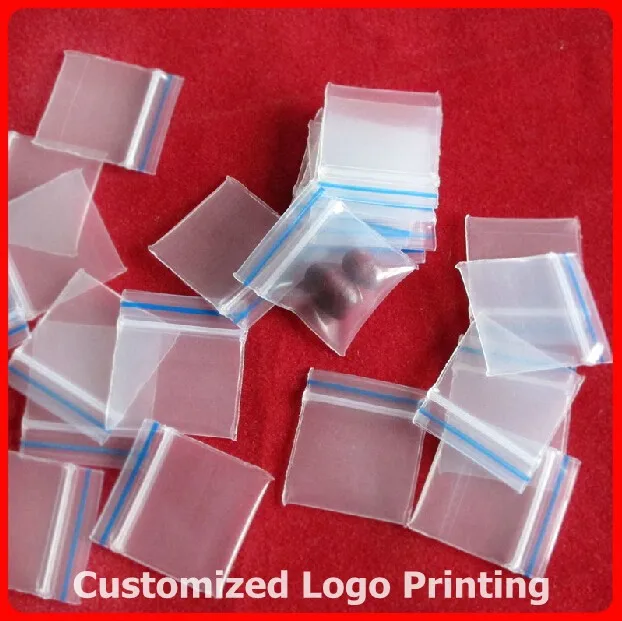 

Hot Sale 200Pcs Clear/Blue Ziplock Powder Pill Earring Packaging Plastic Bag Reclosable Resealable Thick Zipped Bags 1.8*2cm