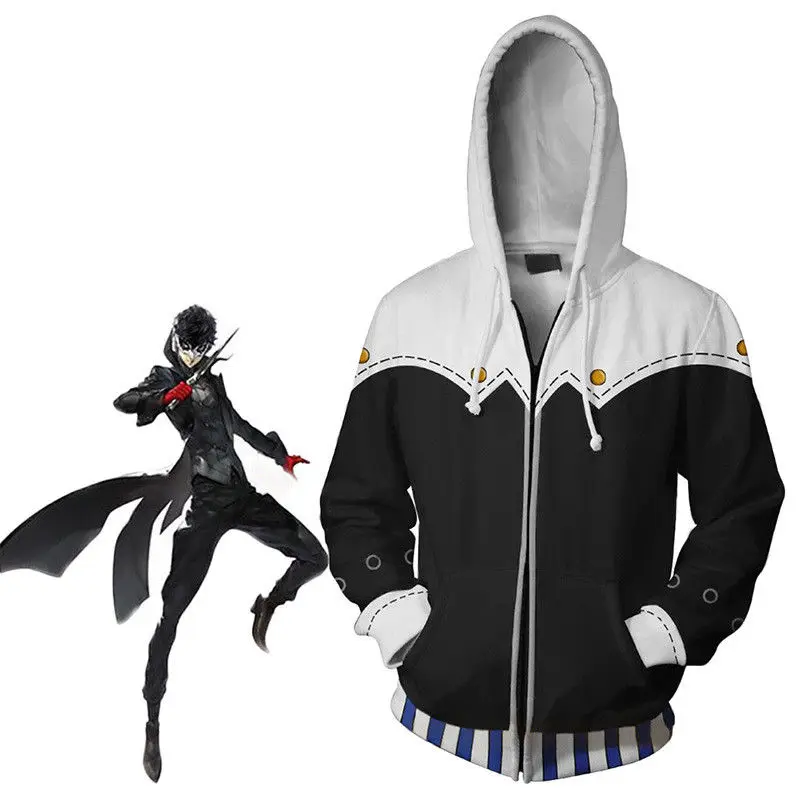 P5 Persona 5 Dancing Star Night Joker Goro  Hoodie Zipper Jacket Persona5 Akechi Protagonist Akira Kurusu Cosplay Sweatshirt