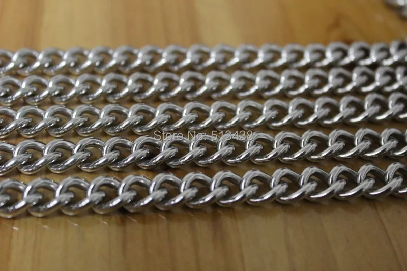 High Quality  4 meter in bulk Stainless Steel Cowboy Chain Link Jewelry finding 8.8mm Shiny