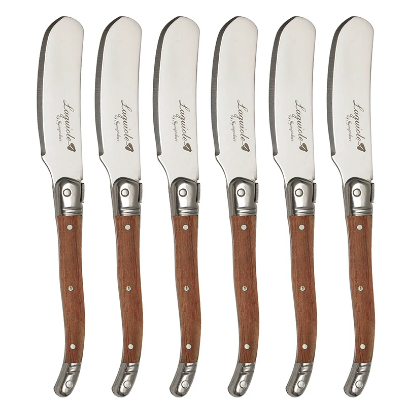 Cuchillos para queso de 6,25 ", mango de palisandro, cuchillo para mantequilla, esparcidor de queso, espátula para mermelada, rebanador de sándwich, cubiertos de acero inoxidable para niños