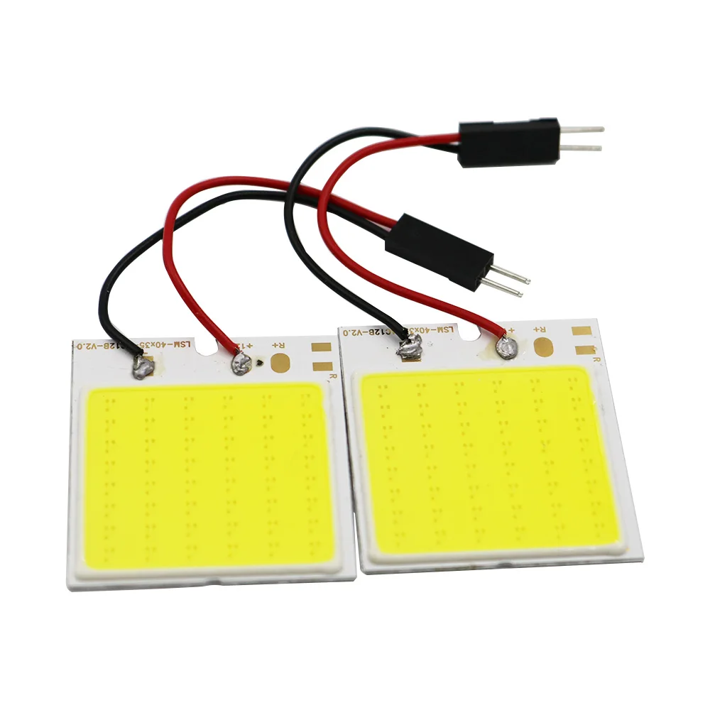 

YSY 2sets Car Pannel Dome Light COB 48SMD White Reading Lamp 12V Led Car Auto Interior Panel Light T10 Festoon Car Light