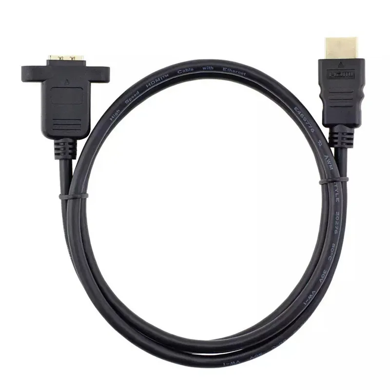 HD-A 1.4V 19pin Male To HDMI-compatible Type A Female Extension Cable With Screw Hole Lock Panel Mount 30cm-150cm 1ft-3ft