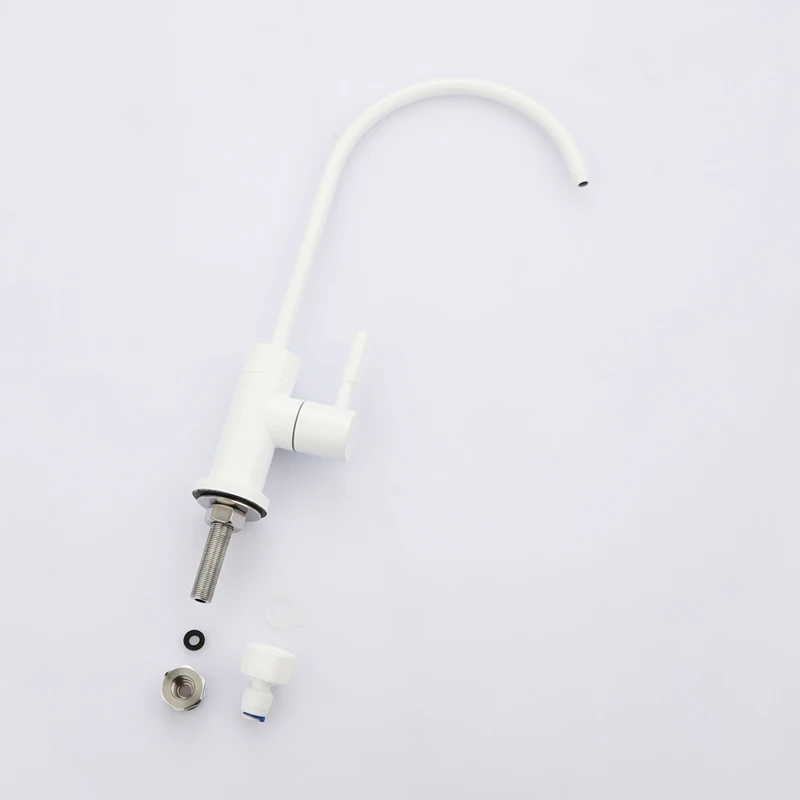 Single Handle Drinking Water Kitchen Faucet, Filtered Water Faucet RO Beverage Faucet, Lead-Free Water Spigot,White