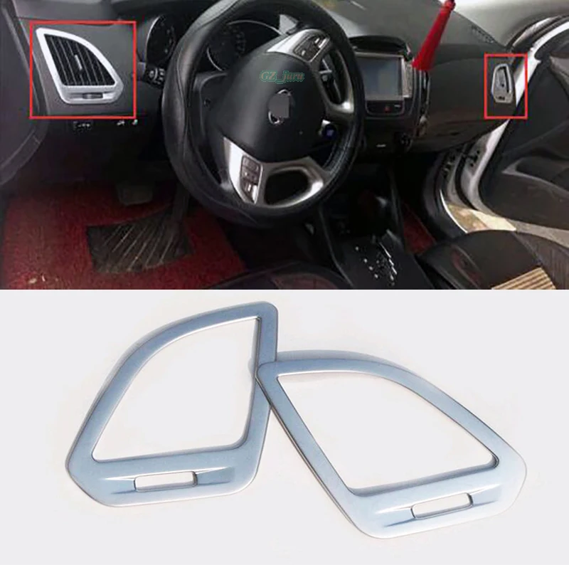 2pcs/set Car styling , ABS Chrome Car Interior Side Air Vent Outlet Cover Trim Fit FOR Hyundai Tucson ix35 2010 -2014