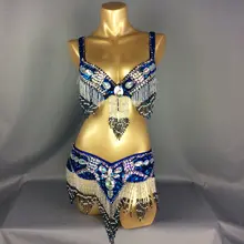 Beaded sequins belly dance costume for women #6