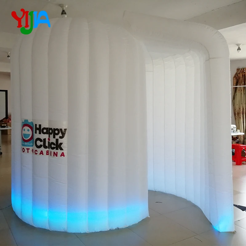 Popular oxford material inflatable dome photo booth With LED Strips bottom and Air fan Portable Party Dome booth  for Sale