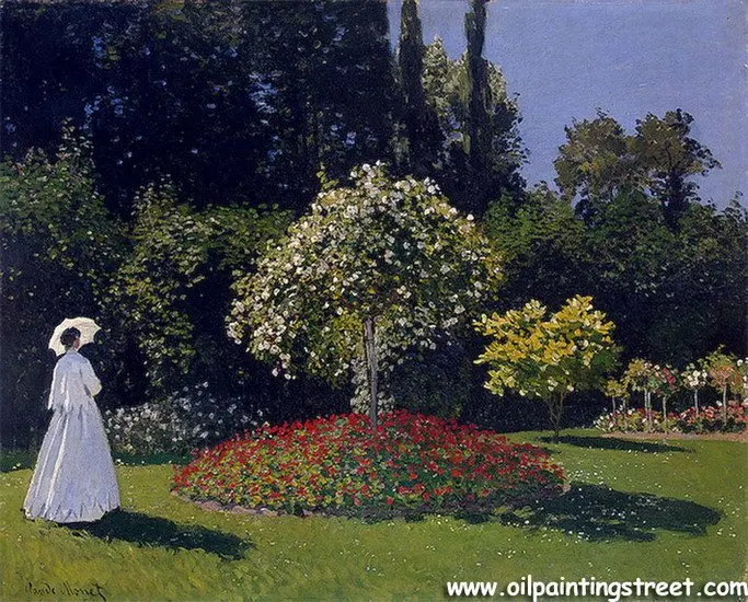 

Картина маслом Размножение на льняном холсте, Marguerite leadre в саду от Клода монета, Бесплатная доставка DHL, 100% ручная работа