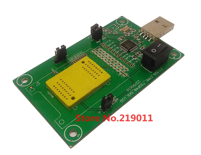 eMMC153/169 test socket with USB interface Reader size 12x18 Pitch 0.5mm for BGA169 BGA153 nand flash testing Clamshell