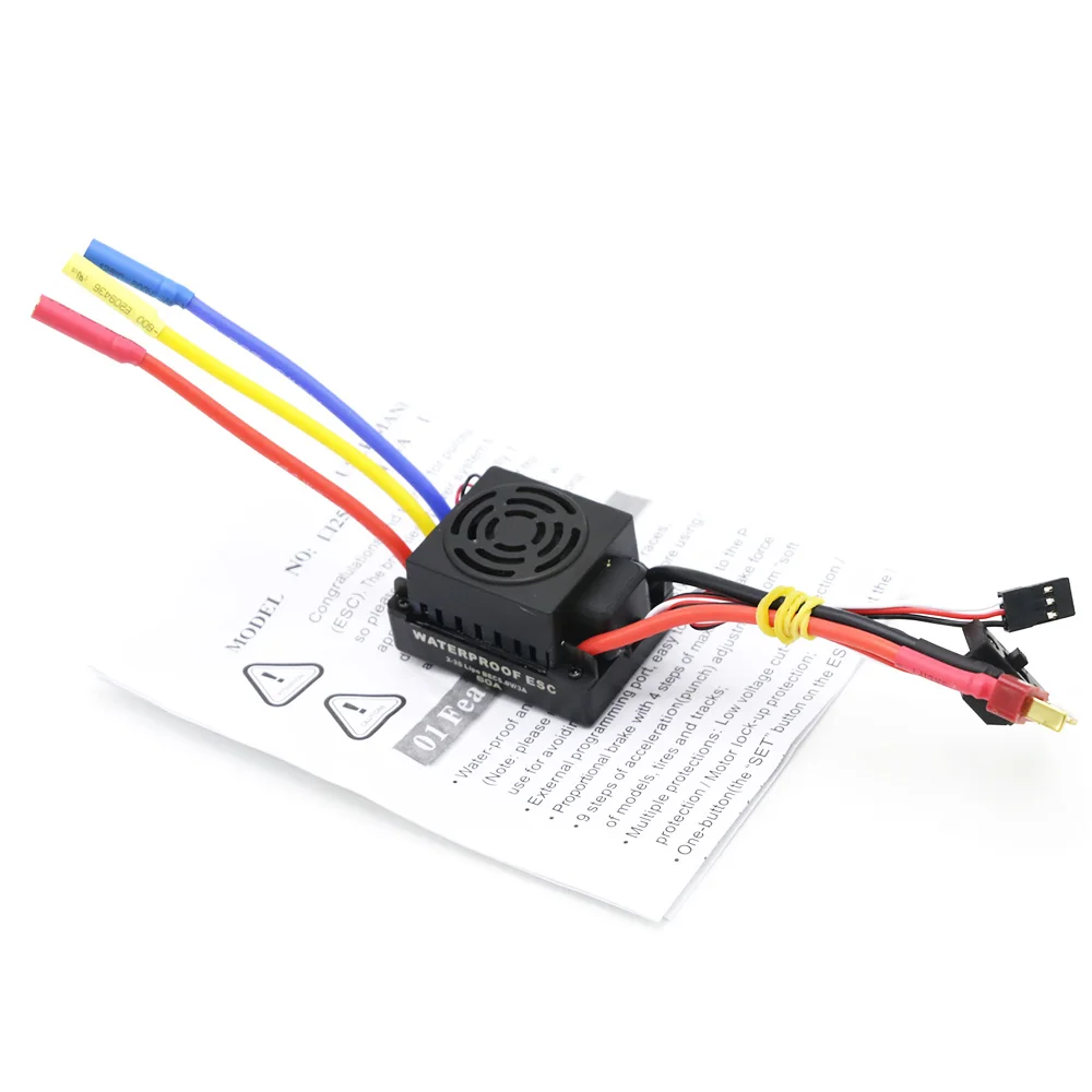 Waterproof 60A RC Brushless ESC BEC Car Parts Electric Speed Controller with 5.8V 3A BEC for 1/10 RC Car Truck