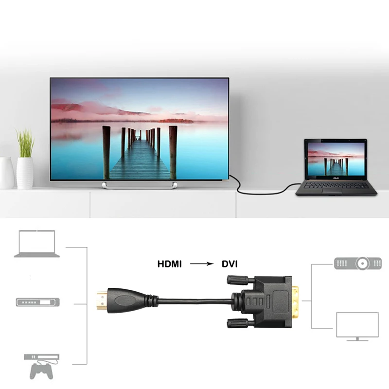 Felkin HDMI-compatibile con DVI cavo DVI-D 24 + 1 Pin cavo 1080P 3D Video convertitore cavo HDMI per DVD LCD HDTV XBOX PS3