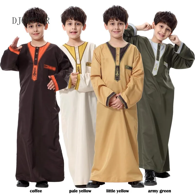 DJGRSTER – caftan Abaya pour hommes, Robes islamiques Jubba Thobe, vêtements islamiques