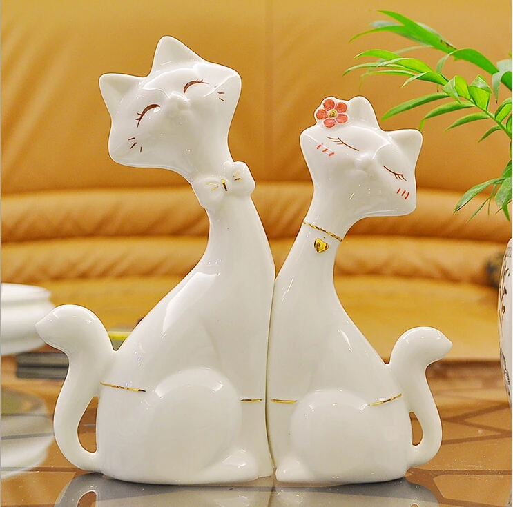 

D creative wedding gift Home Furnishing Decor ceramic crafts of cat lovers ornaments new wedding gifts decoration