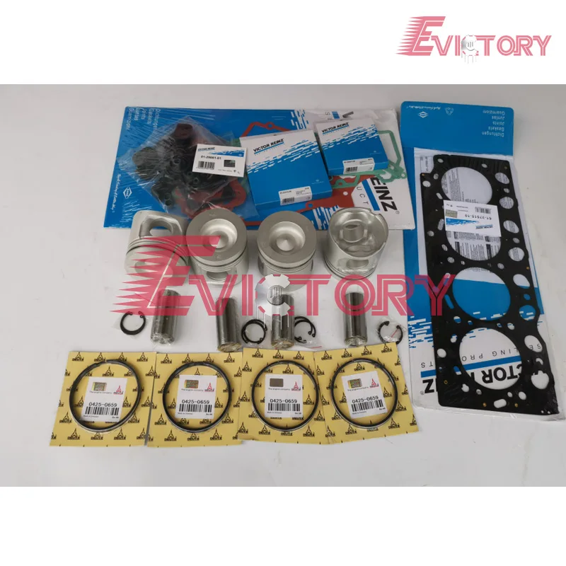 D4D PISTON + RING FULL ENGINE GASKET BEARING  For Volvo EC140B