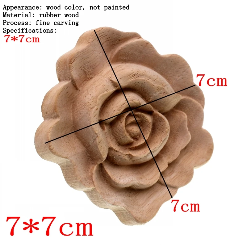 RUNBAZEF Meubelen Houtsnijwerk Applicaties Vintage Nautische Decor Kast Deur Massief Decals Bloemen Patroon Gesneden Houten