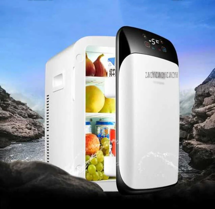 KM-15L 15L 72W ثنائي النواة الرقمية عرض سيارة مصغرة الثلاجة الثلاجة التبريد التدفئة المنزلية المنزل سيارة استخدام 12V/220V