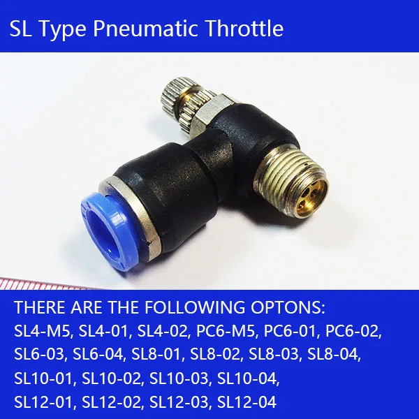 6pcs SL Pneumatic Fittings 1/8'' 1/4