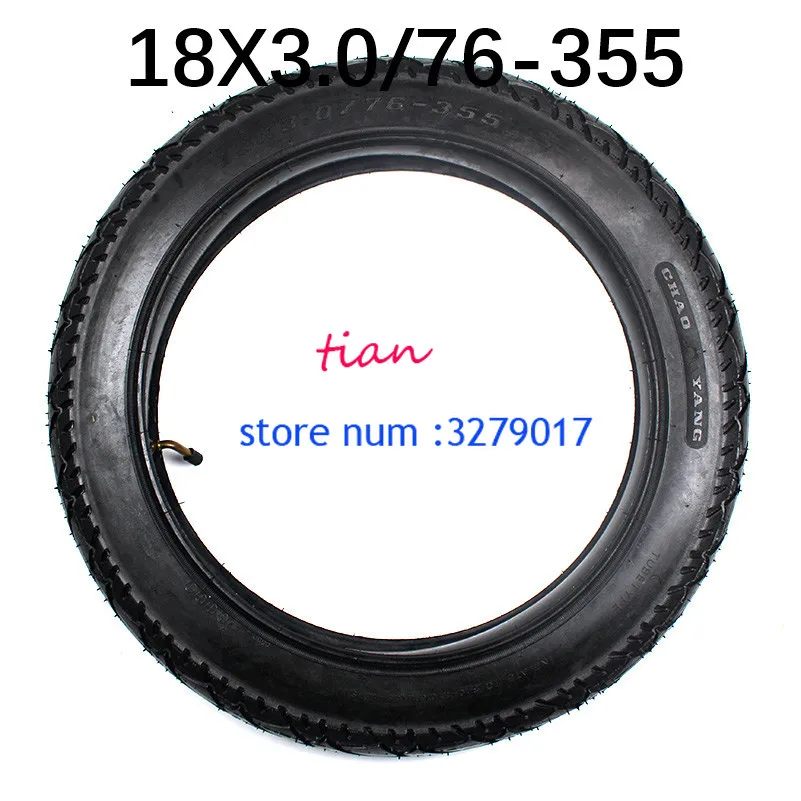 Good Quality 18 x 3.0 inner and outer tire with a bent Valve fits many gas electric scooters and e-Bike New