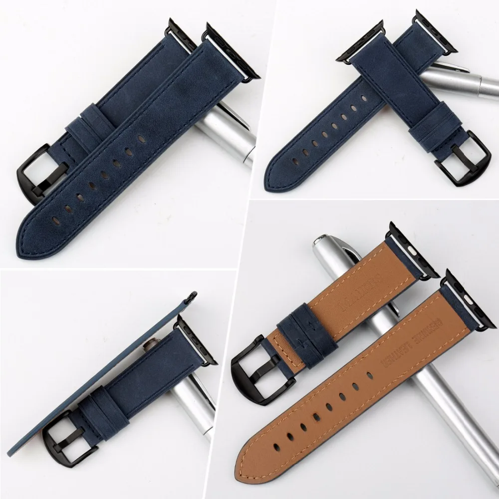 High Quality Leather Strap For Apple Watch Band 45mm 41mm 44mm 40mm Series 9 8 7 6 SE 5 iWatch Watchband