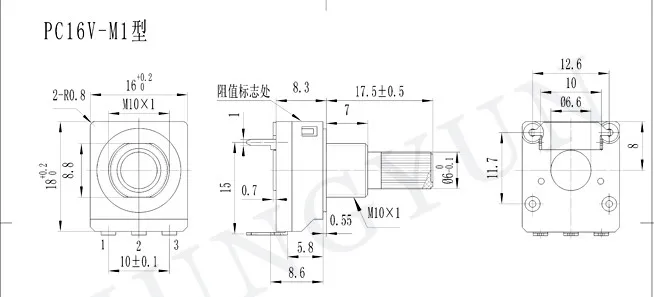 Original new 100% welder accessories potentiometer 1K B102 10K B103 100K B104 470K B474 5.6K 22K 4.7K 47K PC16V-M1 5pin SWITCH