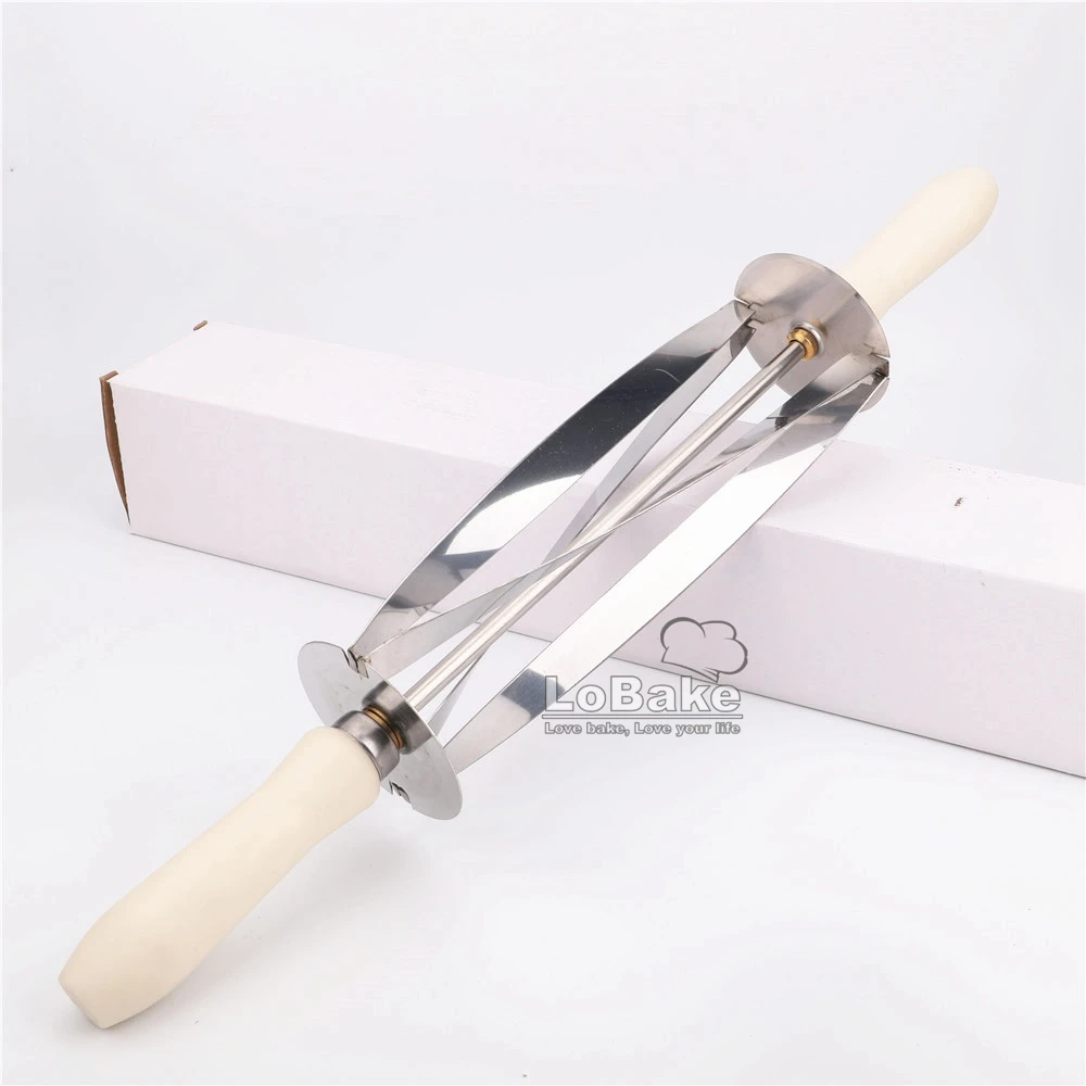 Big Size Croissant tools Stainless Steel Trigon Rolling Dough Roller Cutter with plastic handle for kitchen accessories