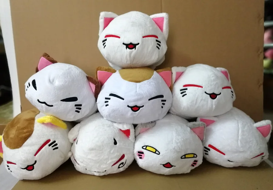 Wholesale and Retail 28cm Cartoon Nemuneko Sleeping Cat Plush Toy Kawaii Maneki Neko Pillow Plush Toys Free Shipping