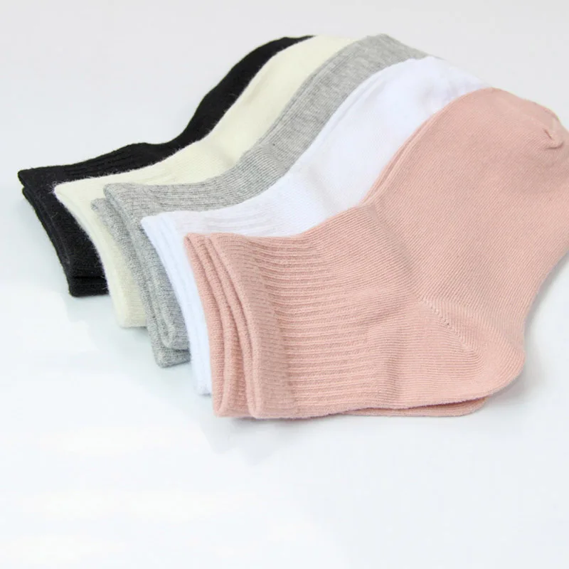 5 paires de chaussettes courtes confortables pour femmes, chaussettes en coton décontractées, couleur unie bonbon, simples et mignonnes pour filles, automne hiver