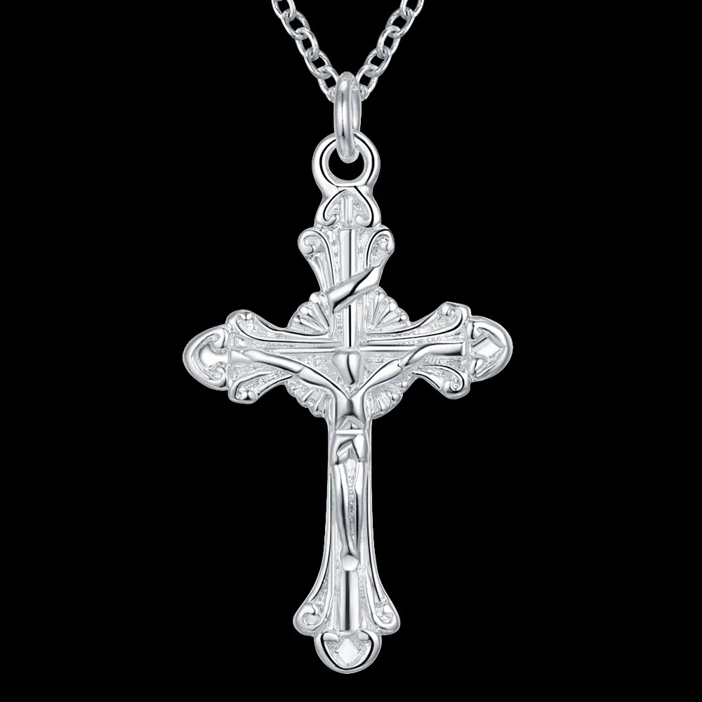 cross shiny bling sterling-silver-jewelry Necklace New Sale silver necklaces & pendants /NGSTXIOK ANLQRMGK