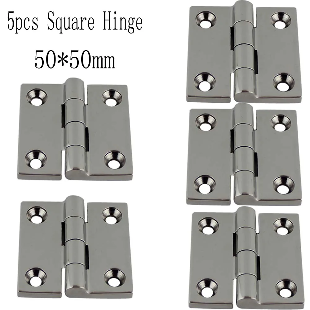 

Stainless 316 High Mirror Marine Square Hinge 50*50mm Top Mirror Polished Boat/Yacht Square Hinge 5pcs