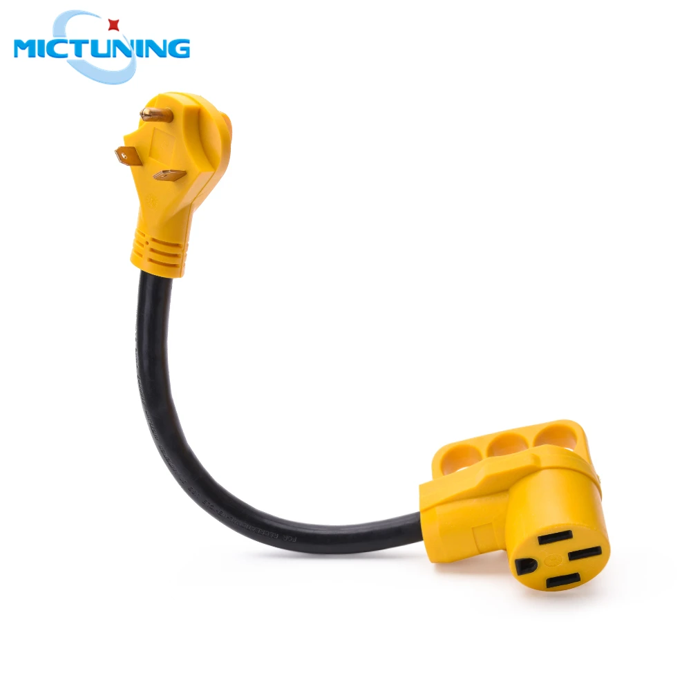 

MICTUNING 18" RV Electrical Adapter 30A Male to 50A Female Camper Power Adapter Cable Grip with Power Cord Handle RV Accessories