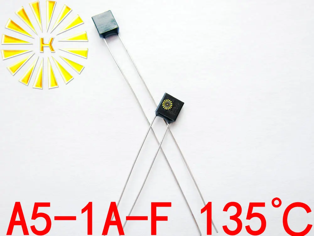 100% Original A5-1A-F 135 degree Thermal Cutoff RH135 Thermal-Links 1A 250V Black Square Temperature Fuse x 500PCS