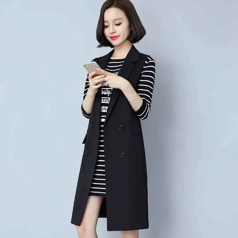 Long vest for women female business office wear clothing waistcoat ladies long vest female sleeveless jacket women DD1749 image 2