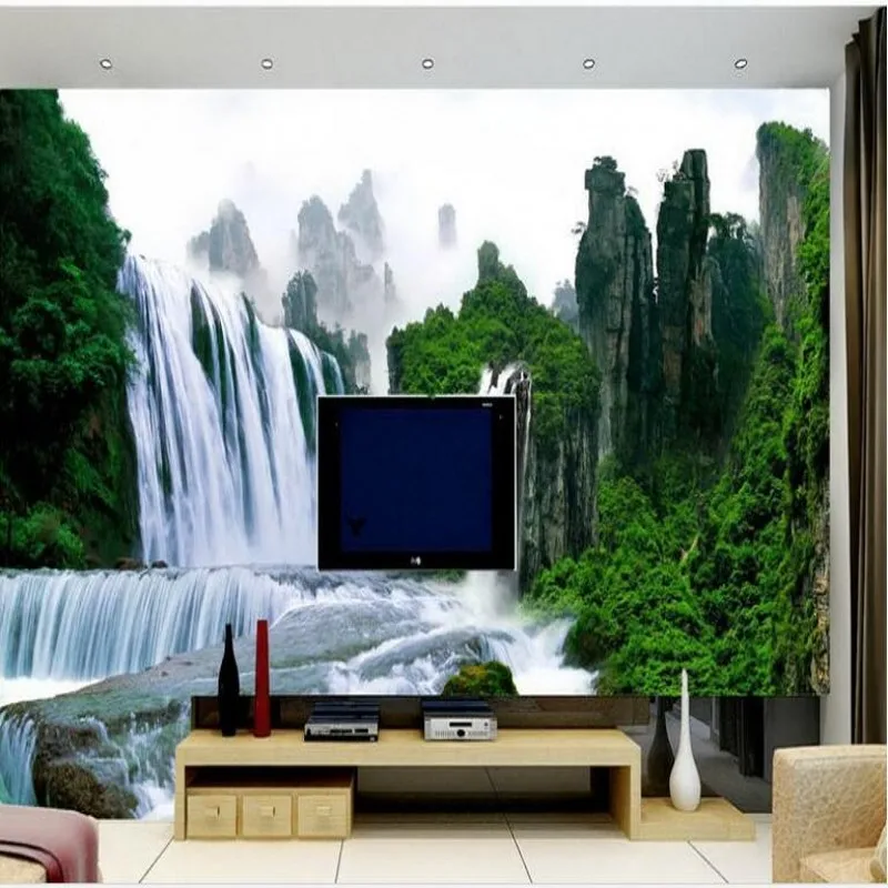 wellyu Custom large - scale murals mood landscape landscape painting water Health Choi living room TV background wallpaper