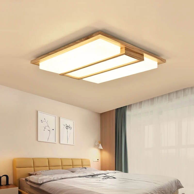 

Rectangle modern led ceiling light bedroom Living room log wood lamp ceiling mount JapanTatami led solid ceiling lamp ZA MZ82