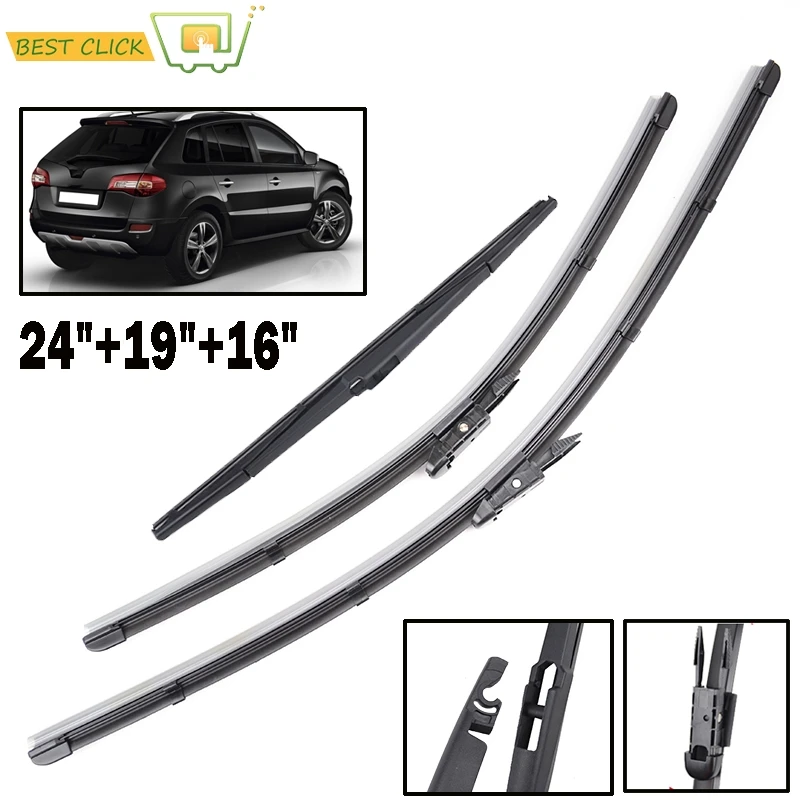 Misima Windshield Windscreen Wiper Blades For Renault Koleos 2008 2009 2010 2011 2012 2013 2014 2015 Front Rear Window 24