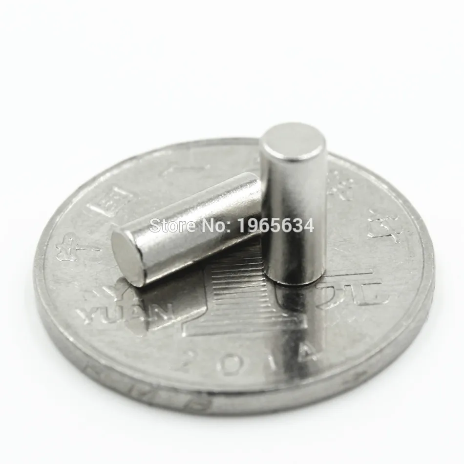 1000pcs Neodymium N35 Dia 4mm X 10mm  Strong Magnets Tiny Disc NdFeB Rare Earth For Crafts Models Fridge Sticking magner 4x10mm