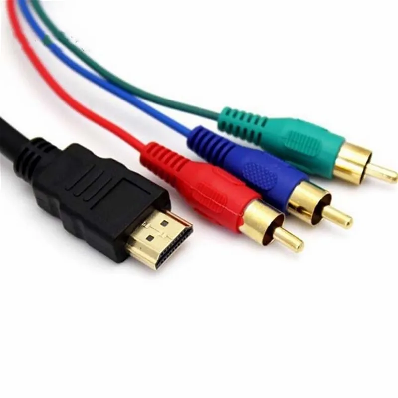 3ft HDMI-compatible M Male to 3 RCA M Video Audio Converter Component AV Adapter Cable DV High Quality