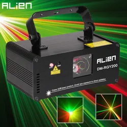 ALIEN Remote DMX512 200mW RGY Laser Stage Lighting Scanner Effect Dance DJ Disco Party Show Light Xmas Projector Lights