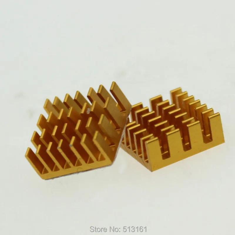 50 шт./лот 14x14x6 мм алюминиевый радиатор для CPU VGA карты золотой теплоотвод