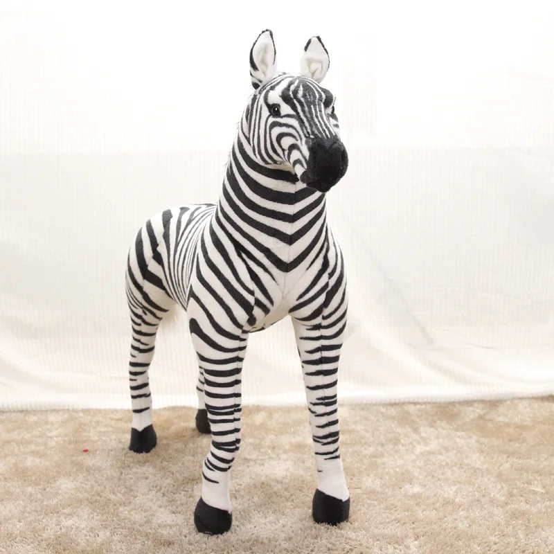 large 75x70cm simulation zebra plush toy soft doll Christmas gift s2392