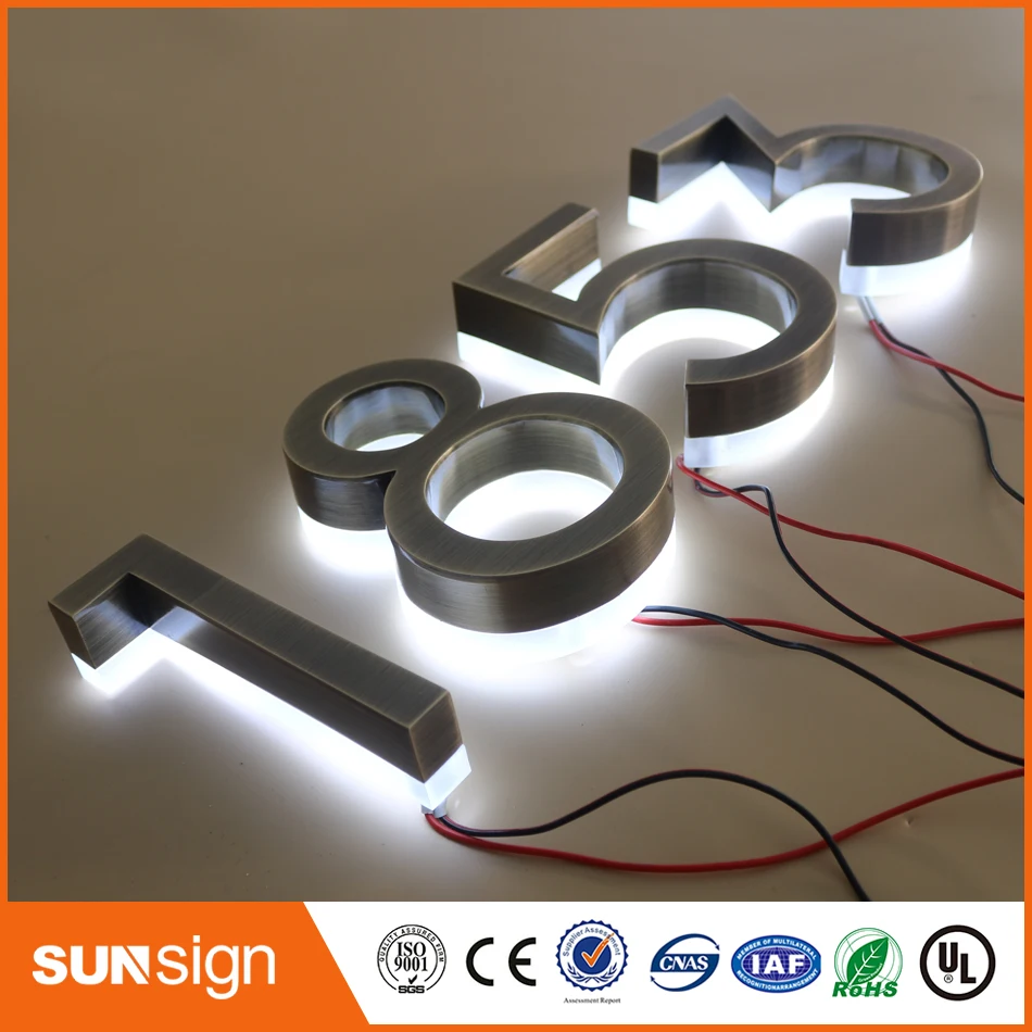 H 30cm Brushed stainless steel flat letters cutting letters