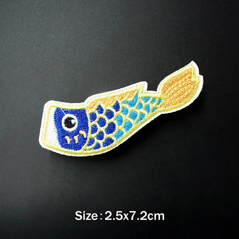 Fish Sushi Food Iron On Patch Clothing Embroidered Sewing Applique Sew On Fabric Badge Apparel Accessories Patches