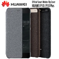 HUAWEI P10/P10 Plus Case Original official Smart View Window Canvas Leather Flip Case Business P10 Plus Flip Cover