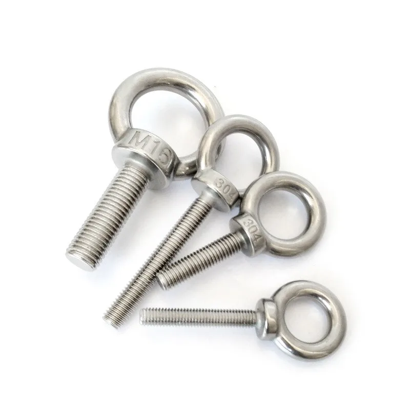 5PCS M8 M10 M12 M16 M20 M24 A4 Stainless Steel 316 Lifting Eye Bolts Male Screw Marine